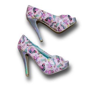 SOLD Iron Fist Deaths Diner Peeptoe Platform In Pink NIB 5
